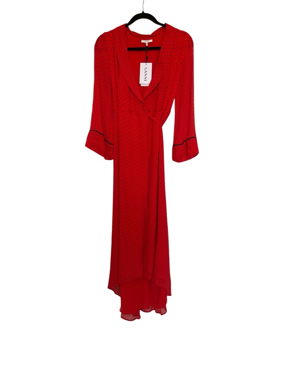 GIANNI Polka Dot Midi Wrap Dress - Picture 3 of 10